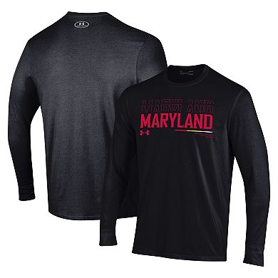 Men's Under Armour Black Maryland Terrapins Sideline Long Sleeve T-Shirt