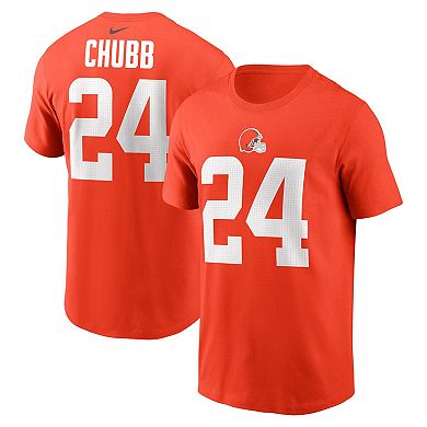 Men's Nike Nick Chubb Orange Cleveland Browns Player Name & Number T-Shirt
