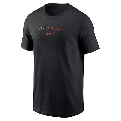 Men's Nike Black Baltimore Orioles Large Logo Back Stack T-Shirt