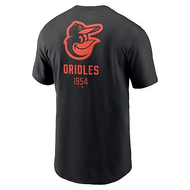 Men's Nike Black Baltimore Orioles Large Logo Back Stack T-Shirt