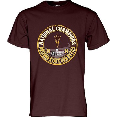 Unisex Blue 84  Maroon Arizona State Sun Devils 2024 NCAA Men's Swimming and Diving National Champions T-Shirt