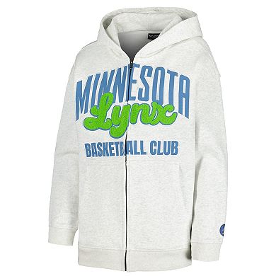 Women's The Wild Collective Heather Gray Minnesota Lynx Washed Full-Zip Hoodie