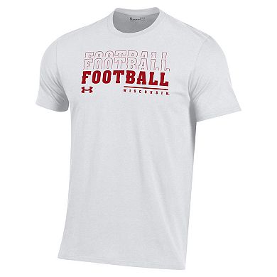 Men's Under Armour White Wisconsin Badgers 2024 Sideline Football Performance T-Shirt