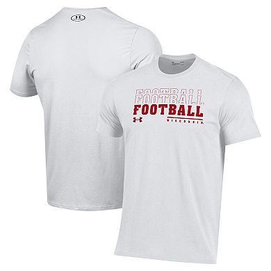 Men's Under Armour White Wisconsin Badgers 2024 Sideline Football Performance T-Shirt