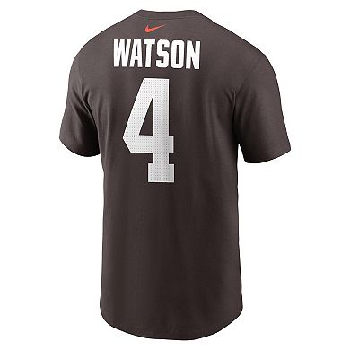 Men's Nike Deshaun Watson Brown Cleveland Browns Player Name & Number T-Shirt