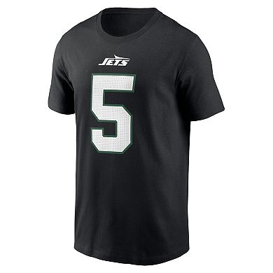 Men's Nike Garrett Wilson Black New York Jets Name & Number T-Shirt