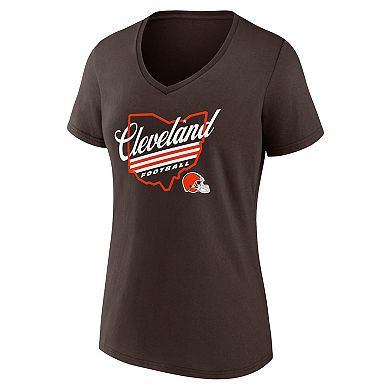 Women's Fanatics Branded  Brown Cleveland Browns Hometown V-Neck T-Shirt
