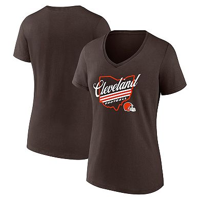 Women's Fanatics Branded  Brown Cleveland Browns Hometown V-Neck T-Shirt