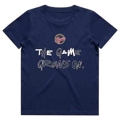 Youth round21 Caitlin Clark Navy Indiana Fever Player Signature T-Shirt