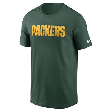 Men's Nike Green Green Bay Packers Primetime Wordmark Essential T-Shirt