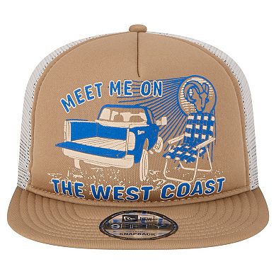 Men's New Era Tan Los Angeles Rams Meet Me 9FIFTY Snapback Hat