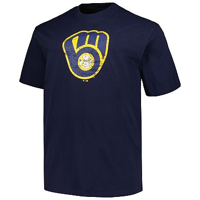 Men's Profile Navy Milwaukee Brewers Big & Tall Primary Logo T-Shirt