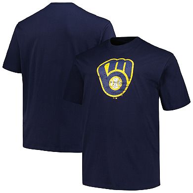 Men's Profile Navy Milwaukee Brewers Big & Tall Primary Logo T-Shirt