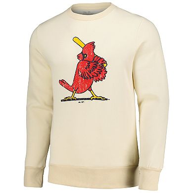 Men's Majestic Threads Oatmeal St. Louis Cardinals Fleece Pullover Sweatshirt