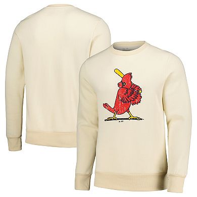 Men's Majestic Threads Oatmeal St. Louis Cardinals Fleece Pullover Sweatshirt