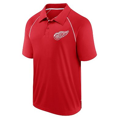 Men's Fanatics Branded Red Detroit Red Wings Raglan Strong Alone Polo