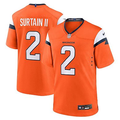 Men's Nike Patrick Surtain II Orange Denver Broncos Game Jersey