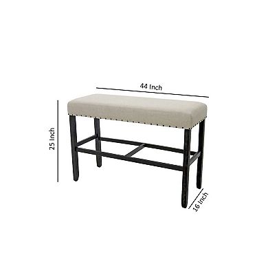 Sania Ii Rustic Counter Ht. Bench, Antique Black Finish