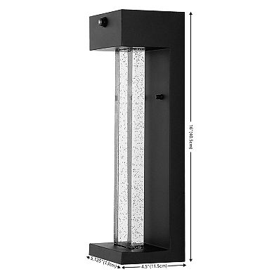 5.13" 1-light Industrial Iron/seeded Glass With Dusk-to-dawn Sensor Integrated Led Outdoor Sconce