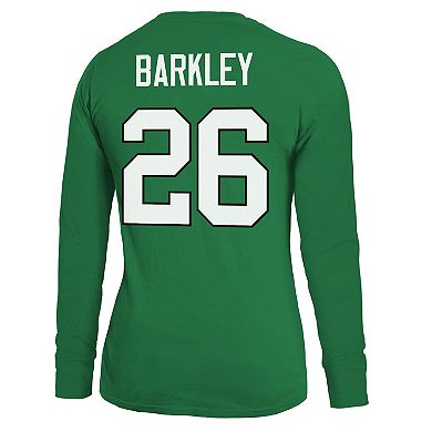Women's Majestic Threads Saquon Barkley Kelly Green Philadelphia Eagles Name & Number Long Sleeve T-Shirt