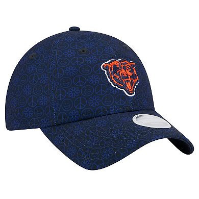 Women's New Era Navy Chicago Bears Smiley 9TWENTY Adjustable Hat