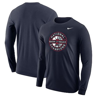 Men's Nike  Navy UConn Huskies Back-To-Back NCAA Men's Basketball National Champions Long Sleeve T-Shirt
