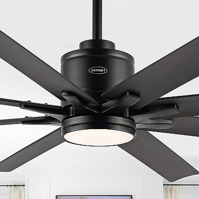 66" 1-light Iron/plastic Mobile-app/remote-controlled 6-speed Ceiling Fan, Integrated Led Light