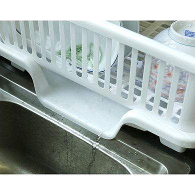 Plastic Dish Rack With Drain Board And Utensil Cup