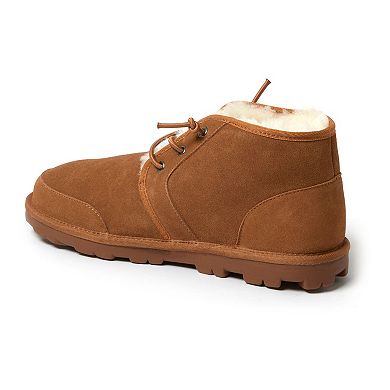 Dearfoams Fireside Men's Shepparton Lace-Up Bootie Slippers