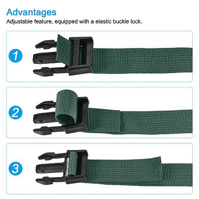 1x98 Inch Utility Strap With Buckle Polyester Belt For Packing, 2 Pack