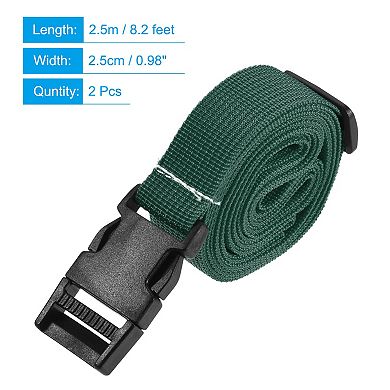 1x98 Inch Utility Strap With Buckle Polyester Belt For Packing, 2 Pack