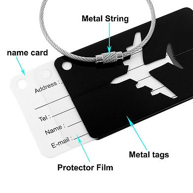 Outdoor Airport Luggage Handbag Name Address Message Label Tag Card Holder 2pcs