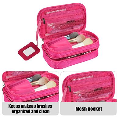 1 Pcs Travel Double Layer Makeup Bag Makeup Organizer Bag Storage Bag Portable