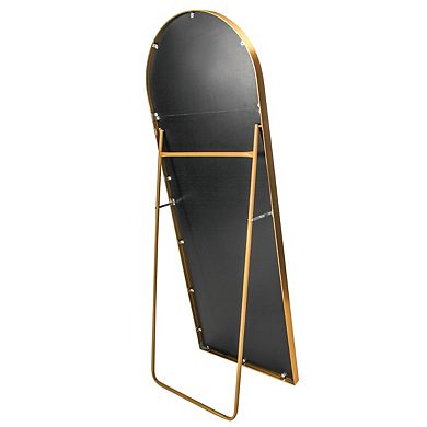 65" Arched Full Length Mirror Floor Dressing Mirror - Golden