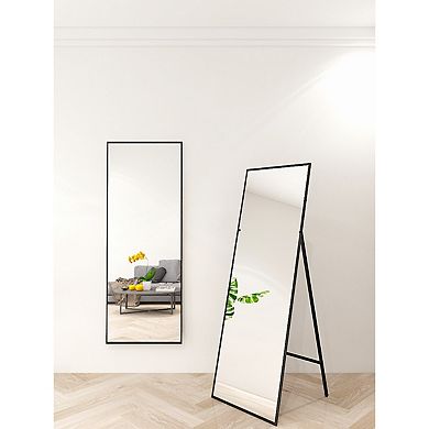 Full Length Mirror Standing 65"x22" For Bedroom With Aluminum Frame, Large Full Body
