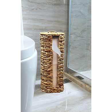 Wicker Water Hyacinth Tall Toilet Tissue Paper Holder