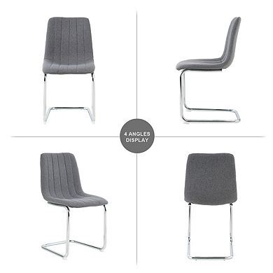 Set Of 4 Modern Dark Grey Dining Chairs