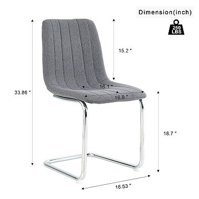 Set Of 4 Modern Dark Grey Dining Chairs