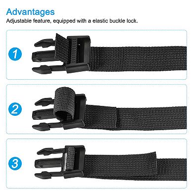 1x40 Inch Utility Strap With Buckle Polyester Belt For Packing, 3 Pack