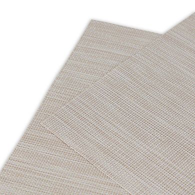 Dainty Home Natural Shimmer Woven Vinyl Reversible Rectangular Placemat Set Of 6