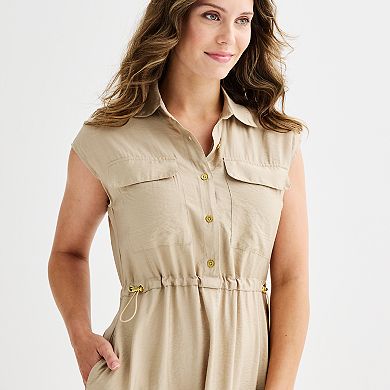 Women's Ellen Tracy Sleeveless Button Front Shirt Dress