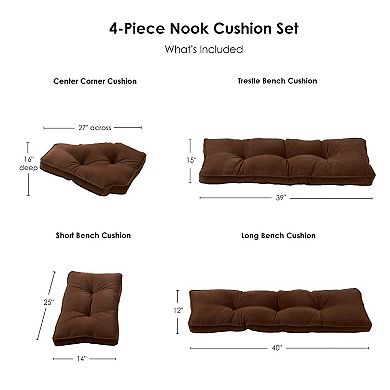 Greendale Home Fashions 4-Piece Kitchen Nook Cushion Set