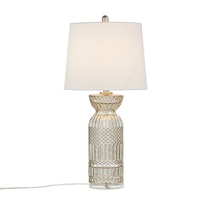 Hampton Hill Luxuria Textured Glass and Acrylic Base Table Lamp