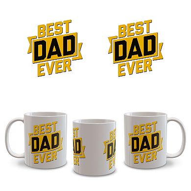 Best Dad Ever Banner Ceramic Mug