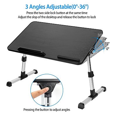 Adjustable Foldable Laptop Stand Height And Angle For Notebook, Bed Desk