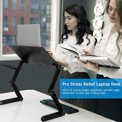 Foldable Laptop Table Bed Notebook Desk With Mouse Board For Home Office Travel Use