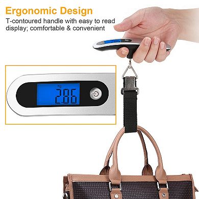 Silver, Electronic Digital Luggage Scale For Travel And Household