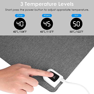 31.5x13'', Waterproof Heated Desk Pad With Digital Display