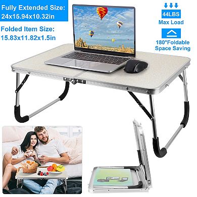 Yellow, Foldable Laptop Table Notebook Bed Desk For Breakfast