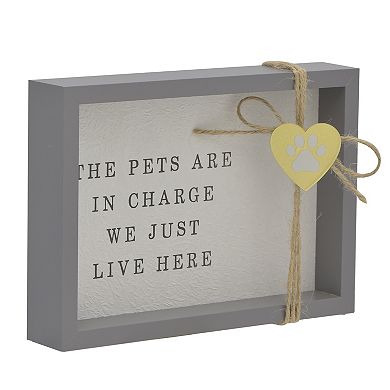 Belle Maison Pets In Charge Captioned Art Box Sentiment Table Decor